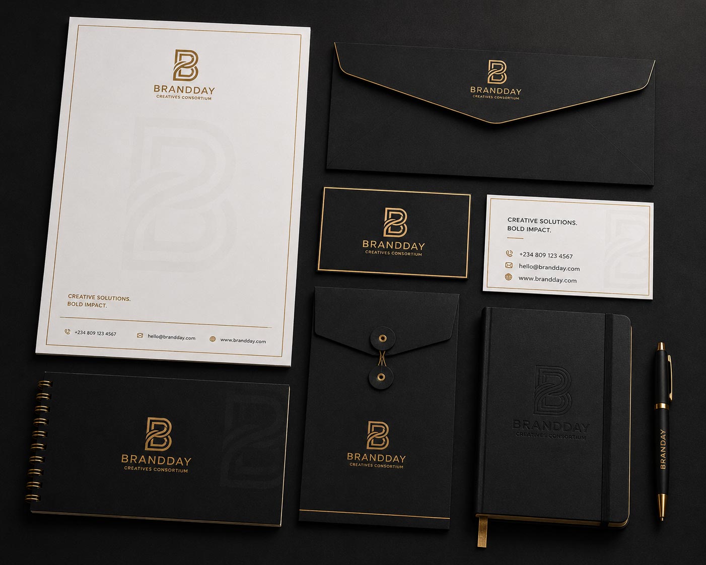 Brandday Letterhead Businesscards Papers Envelopes